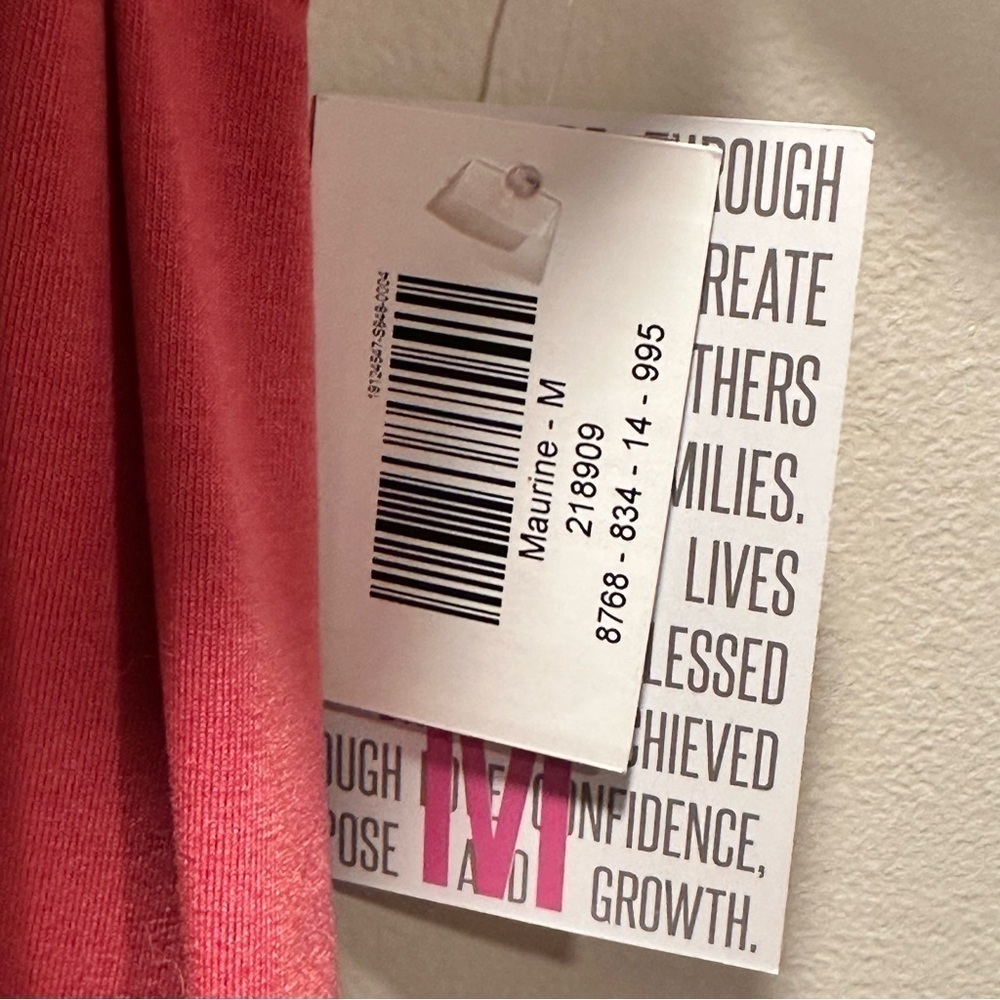 LulaRoe Maurine Dress Long Sleeve 3/4 Bell Sleeve Ruffle Hem Line Red 8-10 M - Picture 12 of 16